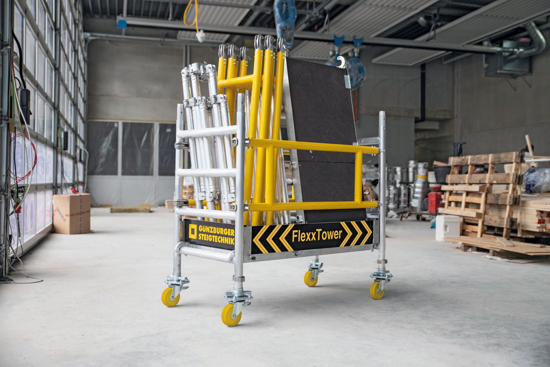 Échafaudage roulant en aluminium pour travaux en hauteur jusqu'à 6,10 m