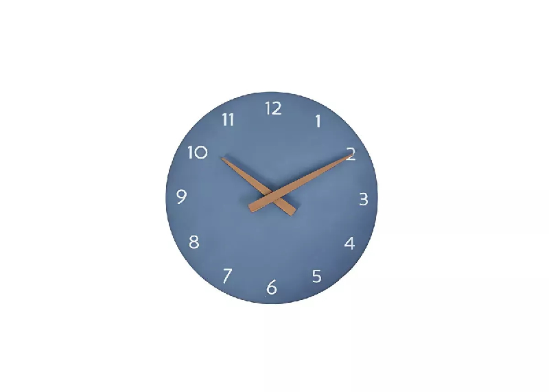 Horloge murale bois bleu_6