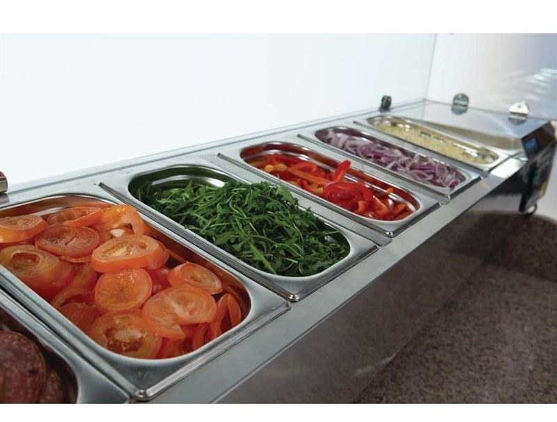 Saladette réfrigérée à poser 4 bacs gn 1/3 - vitrine à ingrédients de 120 cm_6
