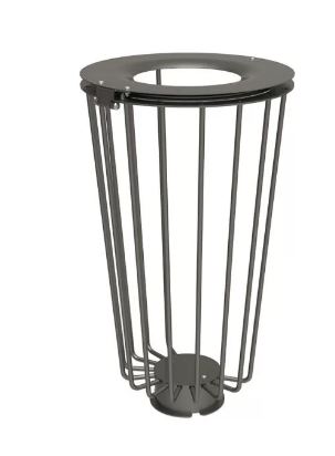 Corbeille publique Lofoten Vigipirate - ouverture latérale, acier peint, 100 litres - conforme aux dispositions réglementaires_6