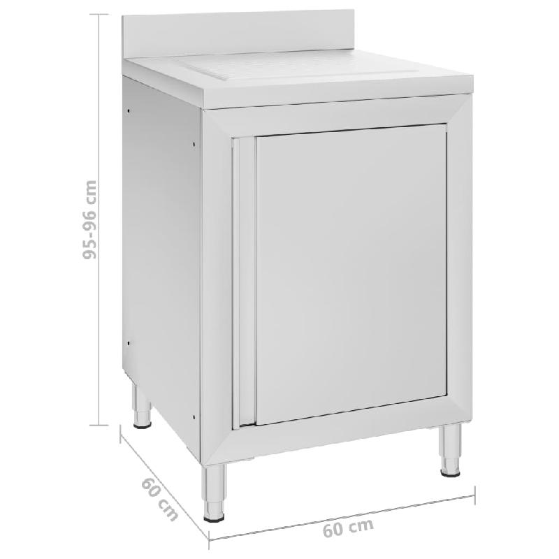 Vidaxl armoire de cuisine commerciale avec égouttoir acier inoxydable 147228_6