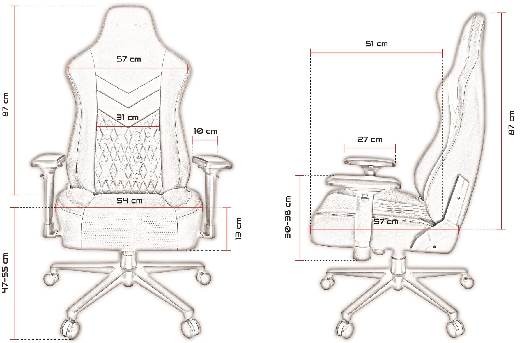 Siège de bureau ORAXEAT MX850 - Blanc - Mousse haute densité - Réf : ORX_MX850_BKWHT_6