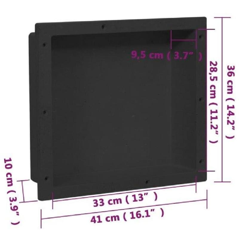 Vidaxl niche de douche noir mat 41x36x10 cm 151391_6
