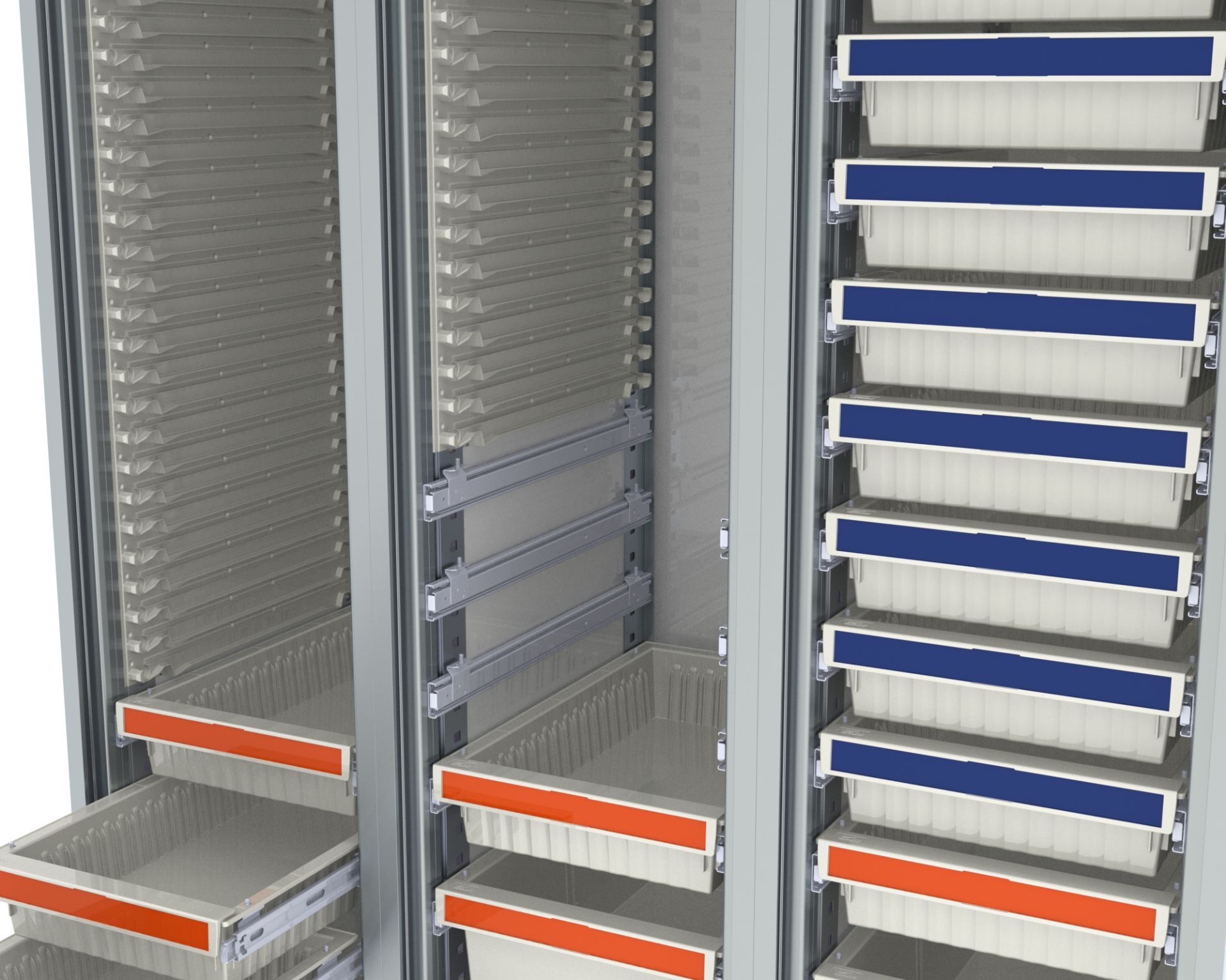 Armoire médicale de transfert ou stockage 3 colonnes, conçue dans des matériaux résistants aux bactéries - WEECART_6