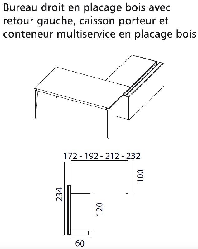 Bureau d'angle X9 finitions Ébène/blanc - Officity - 172, Droite, Orme gris_6