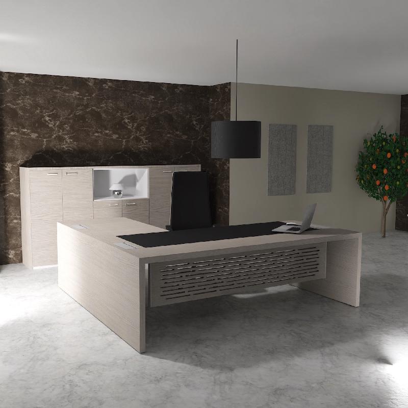 Bureau de Direction avec retour E10 - Quadrifoglio - 204, Oui, Orme gris, Cuir noir_6