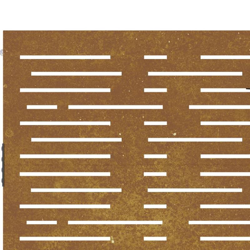 Vidaxl portail de jardin 105x155 cm acier corten conception de carré 153253_6