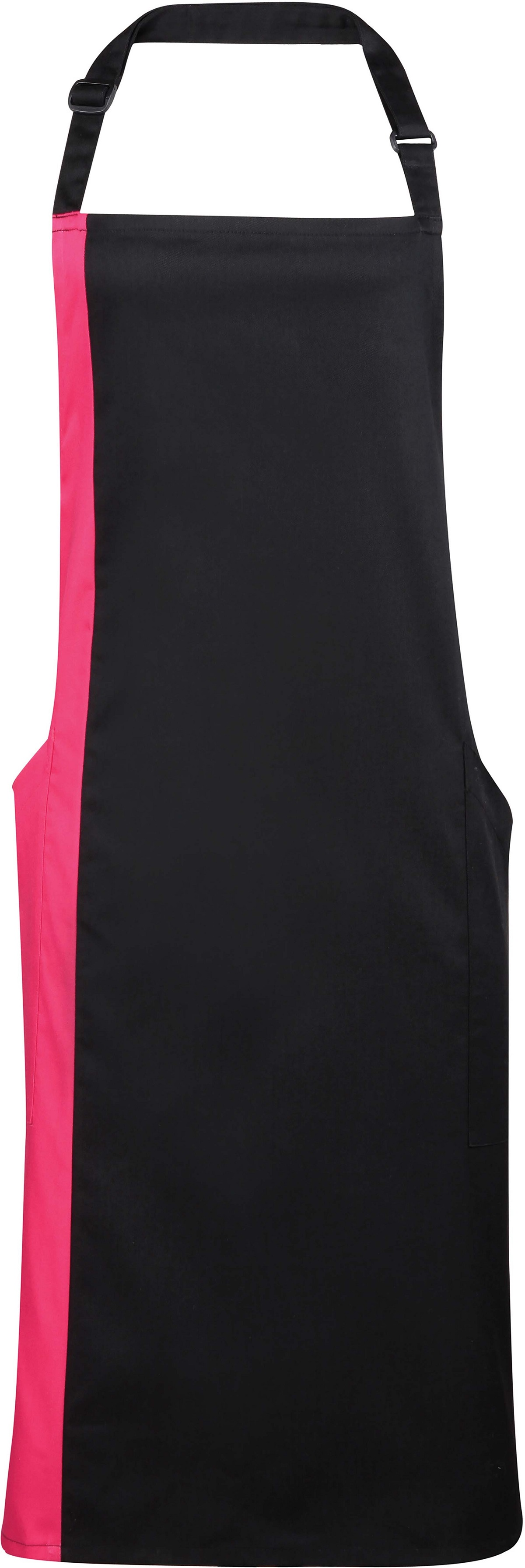 Tablier long à bavette bicolore - plusieurs coloris disponibles - modèle PR162 - polyester et coton twill_6