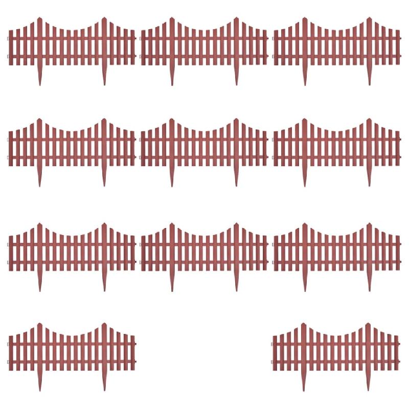 Vidaxl bordures de pelouse 17 pcs 10 m marron 41228_6