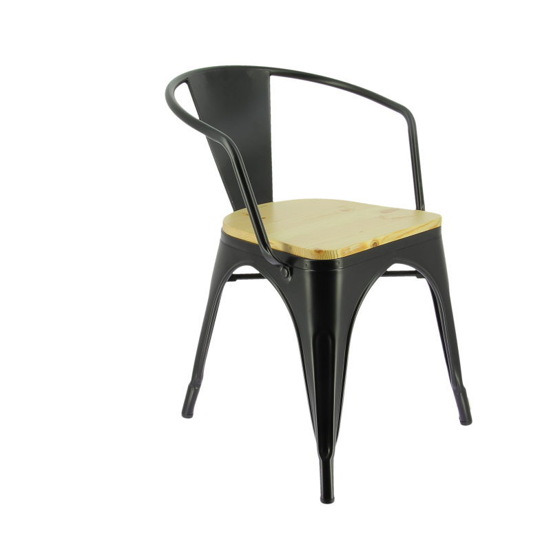 Fauteuil de restaurant métal Austin - NOIR_6