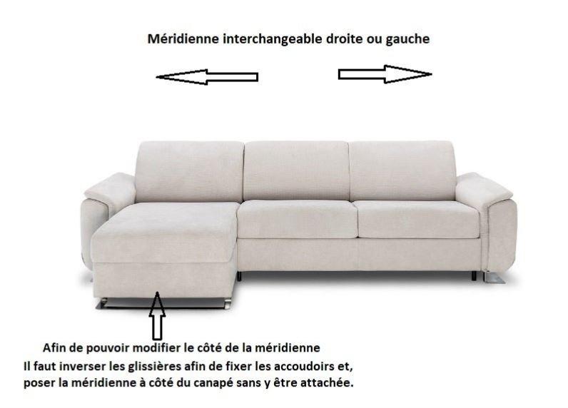 Canapé d'angle convertible EXPRESS DREAMER - Matelas 16 cm - Velours côtelé caramel - 292 cm avec méridienne modulable_6