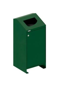 Corbeille publique Berlin 100 Litres - porte frontale - couvercle en option - tôle acier galvanisée_6
