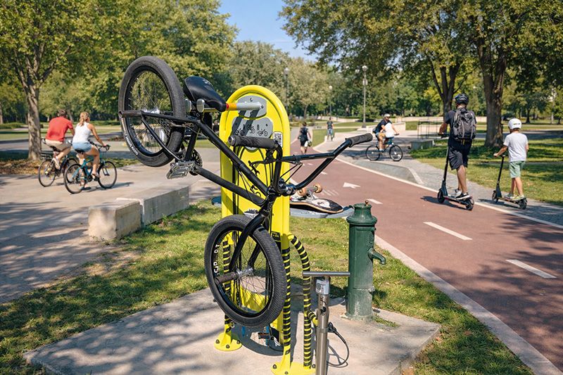 Borne de réparation, gonflage pour vélo, matériels de glisse urbaine et neige_6