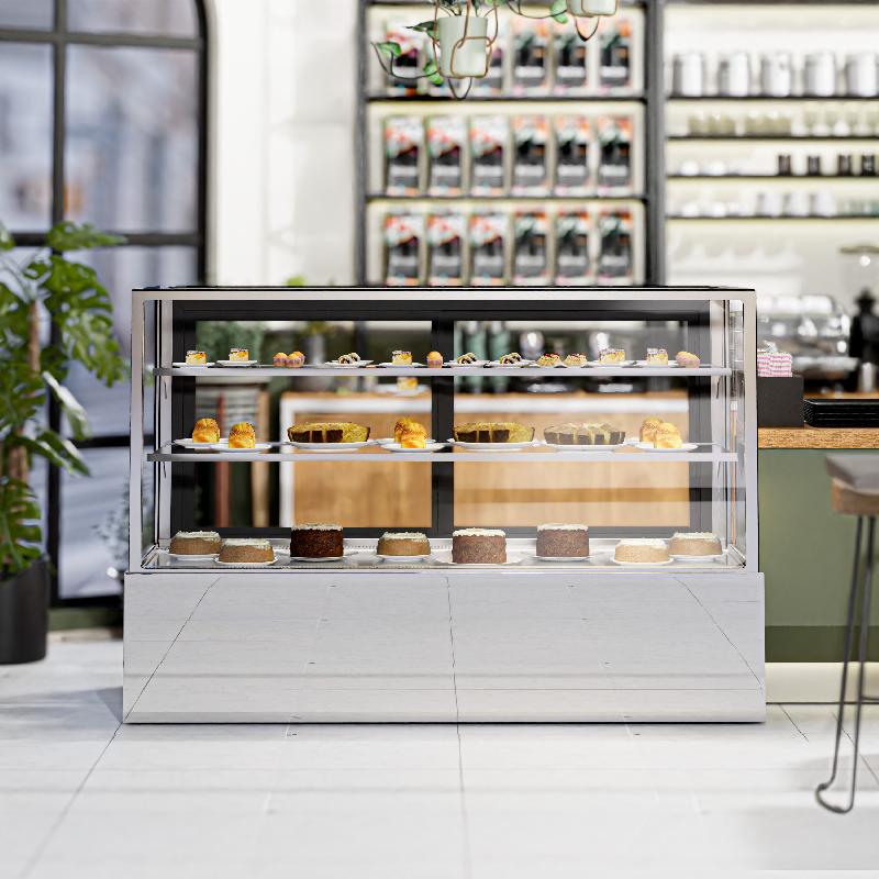 Vitrine réfrigérée pour pâtisserie - 1800 mm - 2 étagères - Inox_6