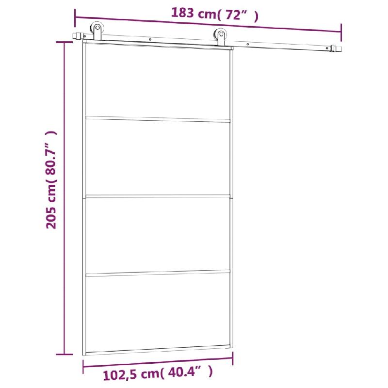 Vidaxl porte coulissante et kit de quincaillerie 102,5x205cm verre esg 3152149_6