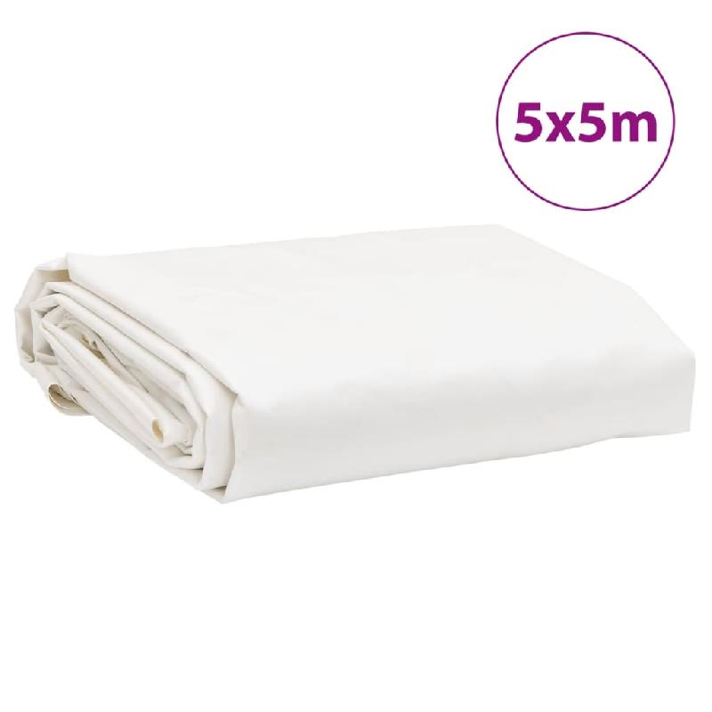 Vidaxl bâche blanc 5x5 m 650 g/m² 156070_6