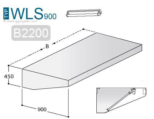 Hotte murale inox statique - 2m20 - avec filtre et lampe | Profondeur 900 mm_6