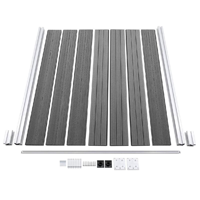 Vidaxl clôture de jardin wpc 180x186 cm gris 49067_6