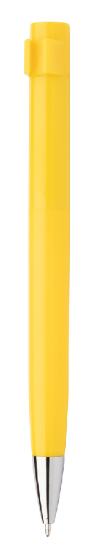 Stylo à bille en plastique - clip sur mesure - encre bleue - marquage UV LED - couleur jaune_6