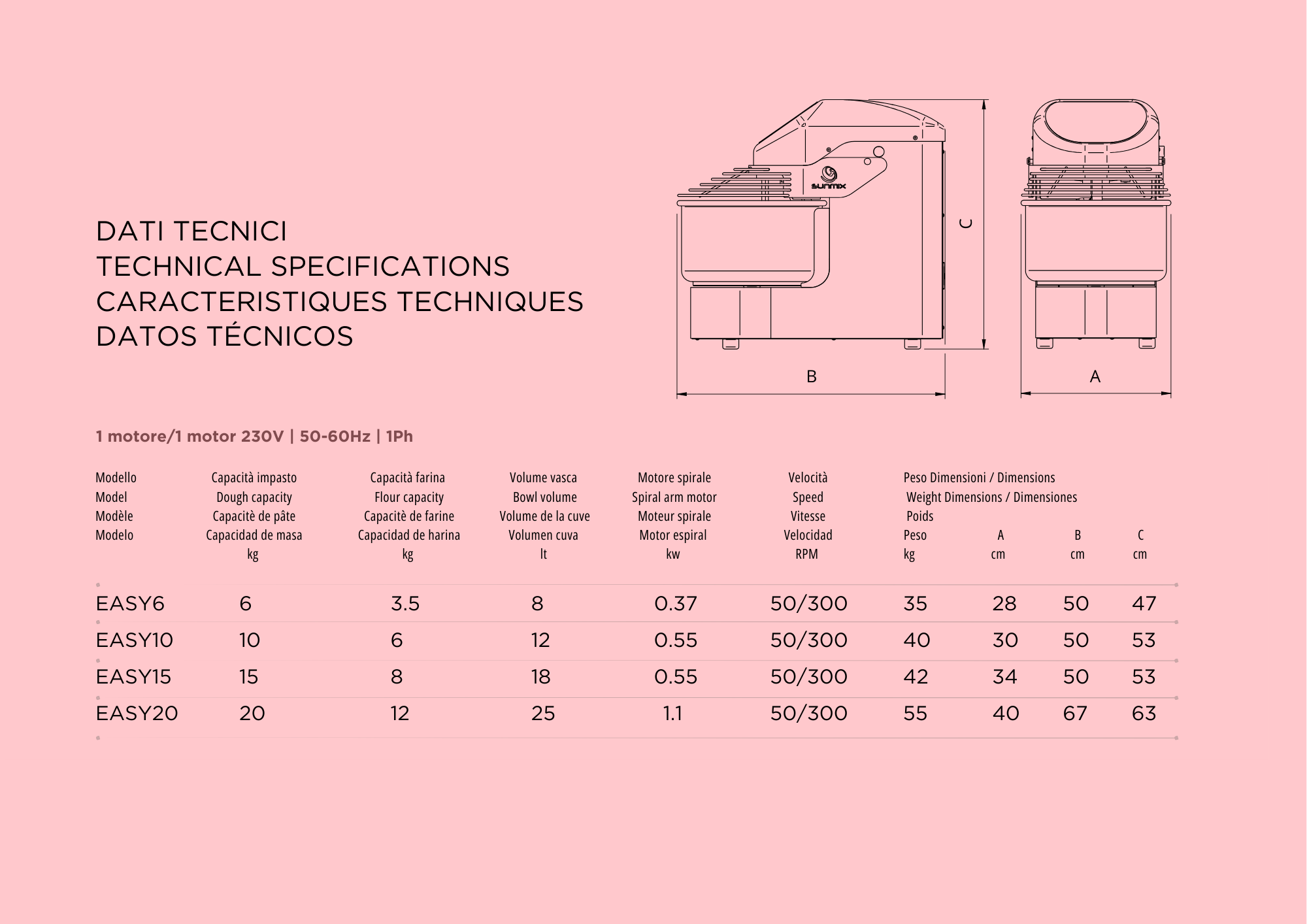 Pétrin domestique Sunmix - EASY LINE 6 KG_6