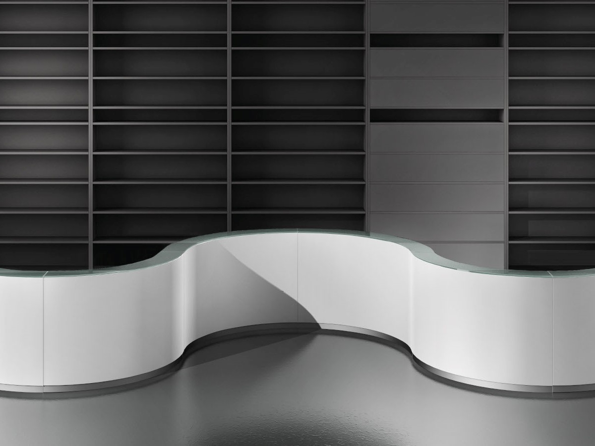 Banque d'accueil modulaire personnalisable - BENGENTILE avec options LED et PMR_6