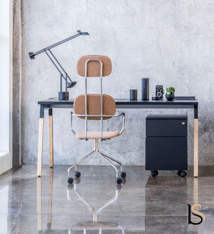 Bureau individuel Ogi Wood - MDD - Anthracite, 160 x 80 cm, Oui_0