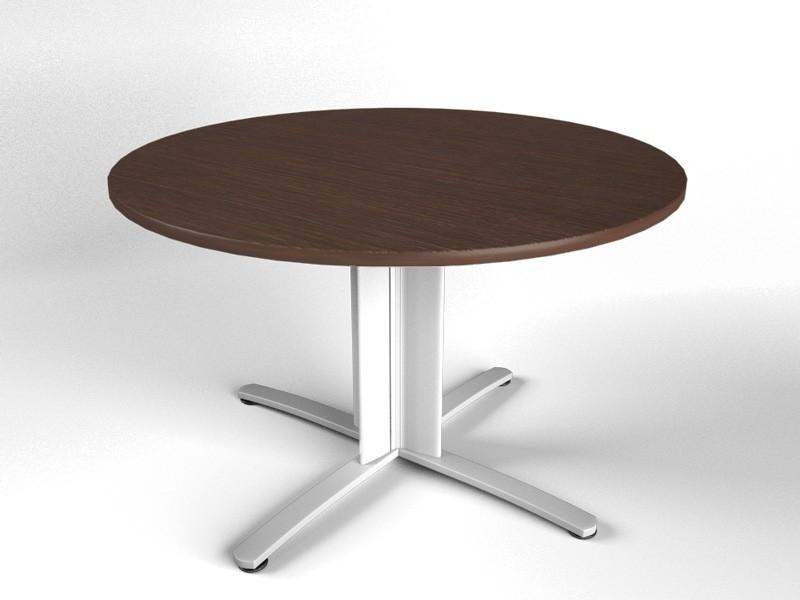 Table de réunion ronde Sigma - Mobel Linea - Argent Ral 9006, 116, Chêne moyen_6