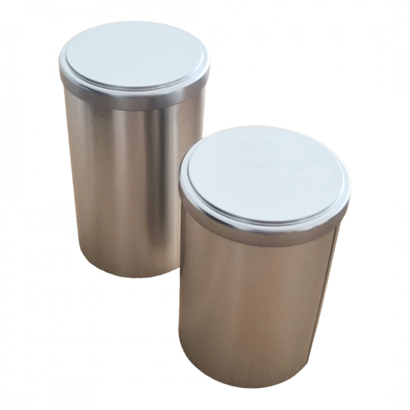 Boîte métal cylindrique argentée - Diamètre 90 mm x Hauteur 160 mm - Référence BE000008_6