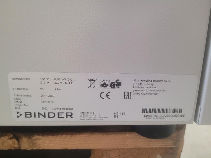 Incubateur / étuve réfrigéré BINDER KB-115 avec convection forcée 100°C_6