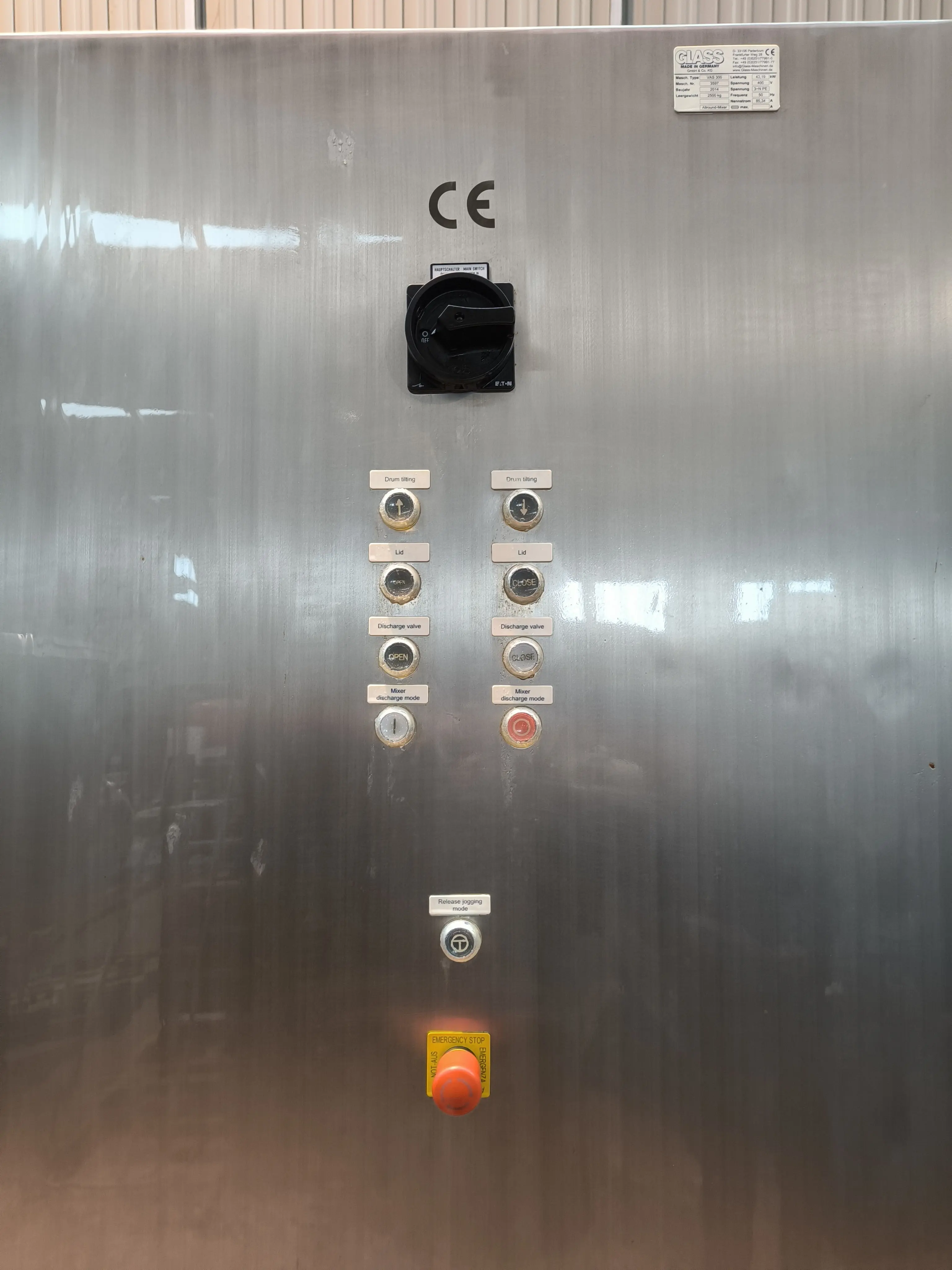 Mélangeur granulateur  inox 300 litres glass vas 300 avec agitateur, jaquette et cadres électriques - C13673_6