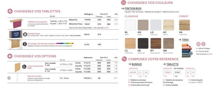 Banque d'accueil Harmony - Hauteur classique ou basse (PMR) - Personnalisable avec logo_6