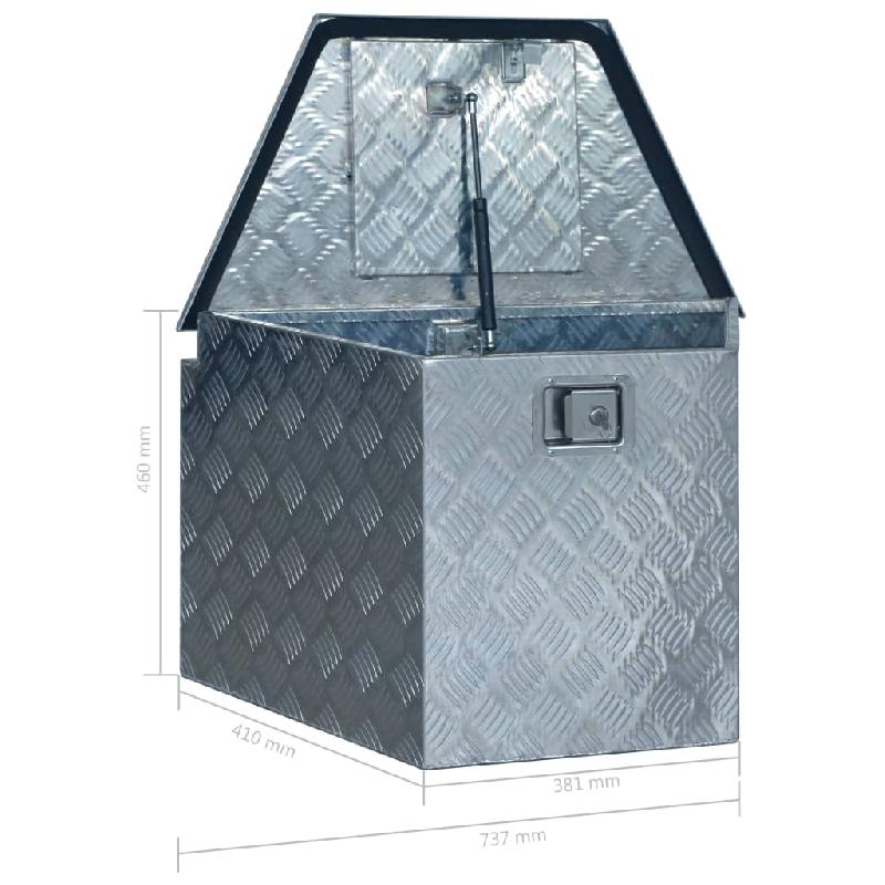 Vidaxl boîte en aluminium 737/381x410x460 mm argenté 144844_6