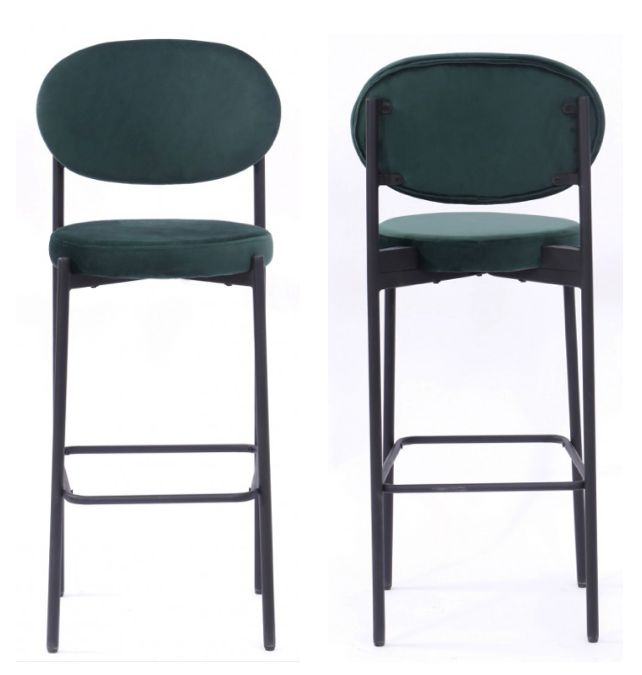 Chaise design pour restaurant avec assise et dossier en tissu velours