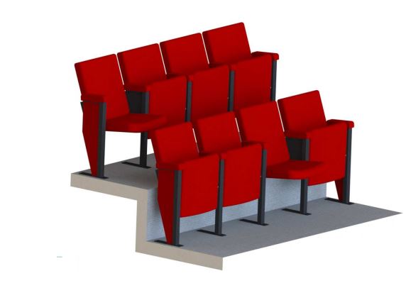 Fauteuil  de théâtre et de salles de spectacles à piétement latéral avec Accoudoir commun type manchette pour ERP - MAILLAN._6