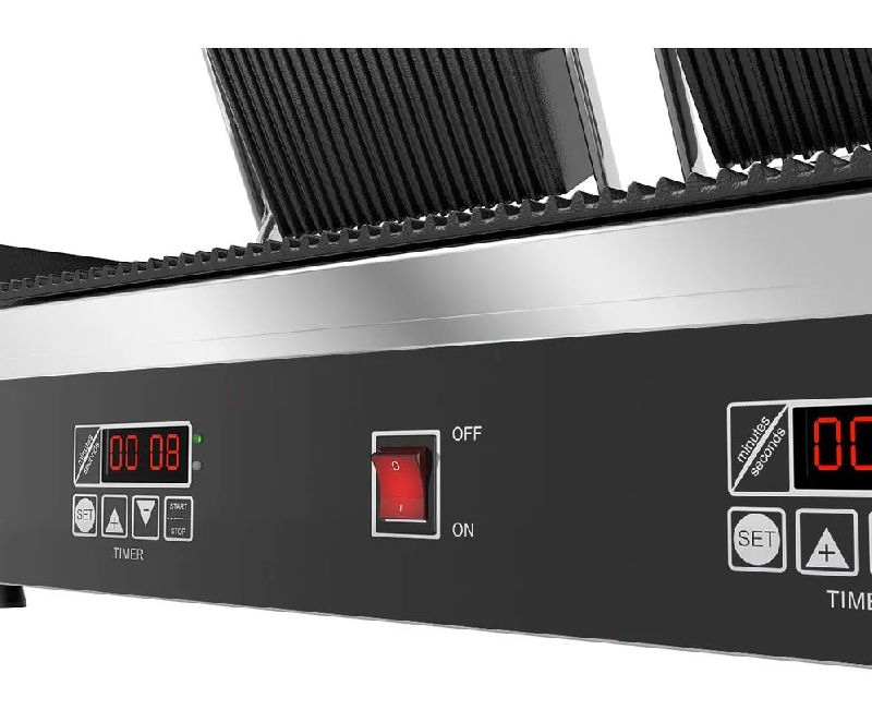 Machine à panini double - fonction digital - rainuré en haut et en bas (gril à panini électrique)_6