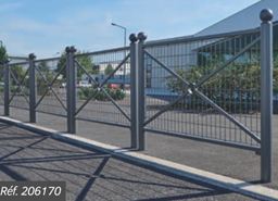 Barrière type Croix de Saint-André traditionnelle et élégante - Longueur 1072 ou 1572 mm - Trois cadres et quatre pommeaux au choix - LIGNE PROVINCE_6