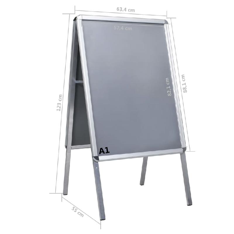 Vidaxl support d'affiche a1 pour clients aluminium 51203_6