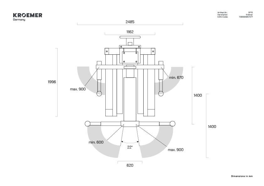 Pont élévateur 1 colonne fixe semi-automatique 