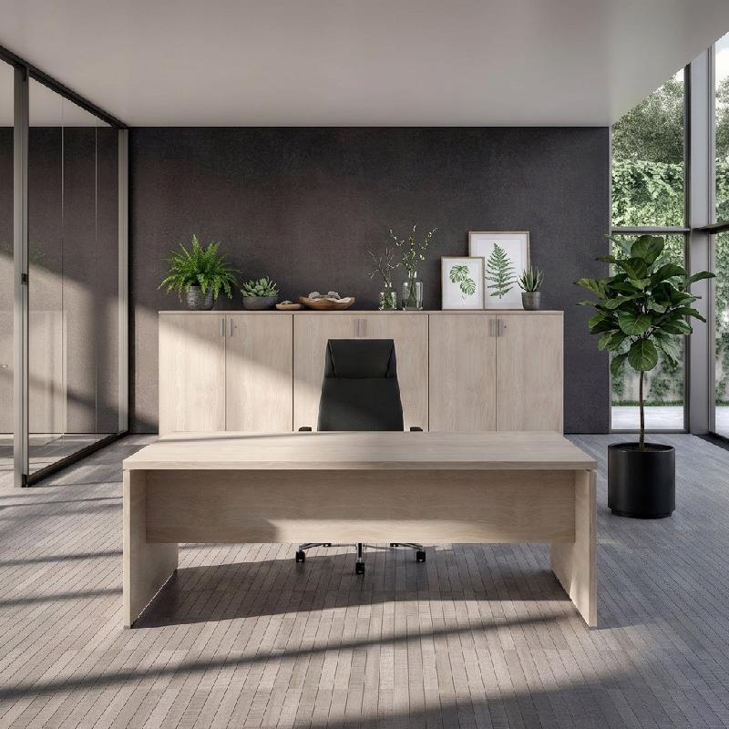 Bureau de direction TAK plateau rectangulaire - Mobel Linea - 160, Acacia clair_6