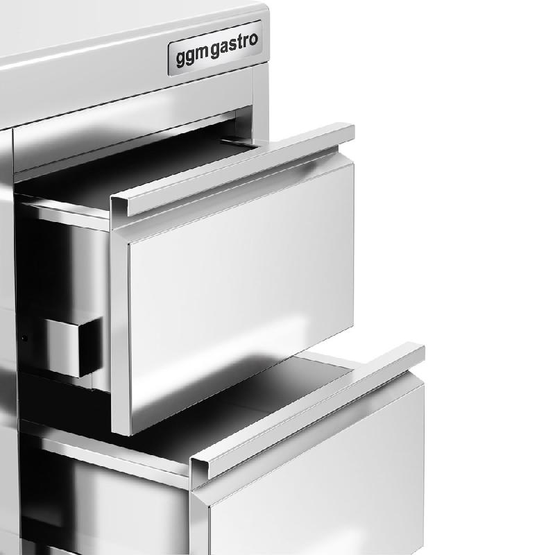 Meuble bas inox à tiroirs PREMIUM - 400 x 600 mm - 4 tiroirs - SS4SI46A_6