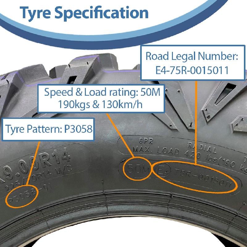 27x11.00R14  27x9.00R14 ATV 6ply Tyres OBOR Cypress Road Legal (Set of 2  2)_6