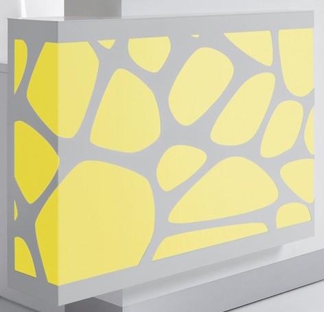 Banque d'accueil lumineuse Organic avec accès PMR - MDD - Blanc brillant, Droite_6