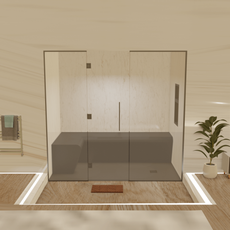 Kit de construction cabine de douche hammam - Paroi vitrée à carreler 200x120 avec générateur vapeur inclus_6