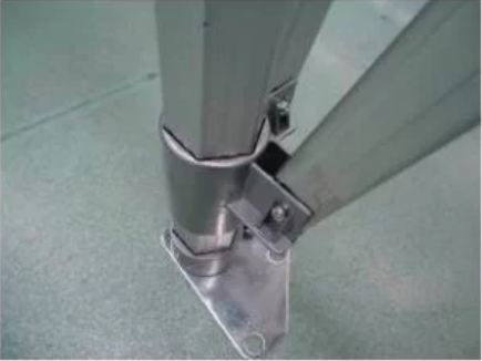 Abri stand parapluie M2 - Buff'hyeres Collectivités - Structure aluminium anodisé - Toit PVC 520 g/m² - Piètement 6 faces Ø 50 mm_7