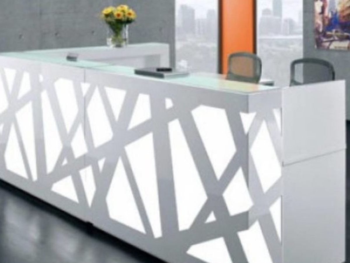 Banque d'accueil rétro-éclairée ZIG ZAG - design innovant avec LED programmable et modules PMR_6