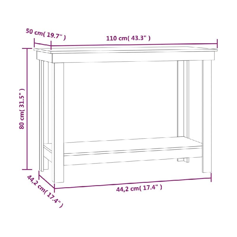 Vidaxl banc de travail gris 110x50x80 cm bois de pin massif 822503_6