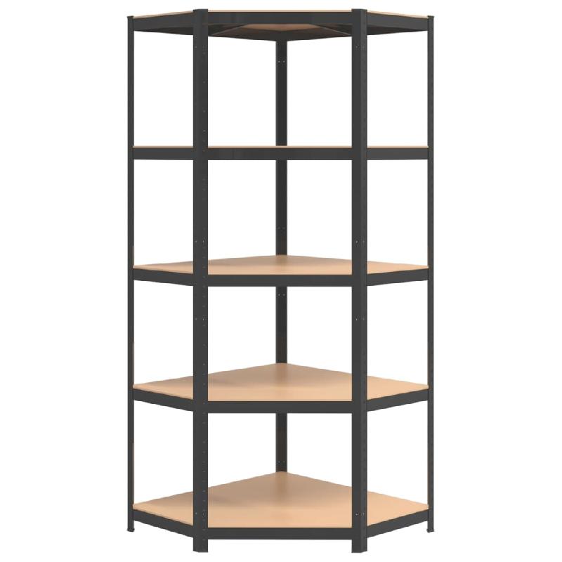 Vidaxl étagères à 5 niveaux 3pcs anthracite acier et bois d'ingénierie 3154200_6