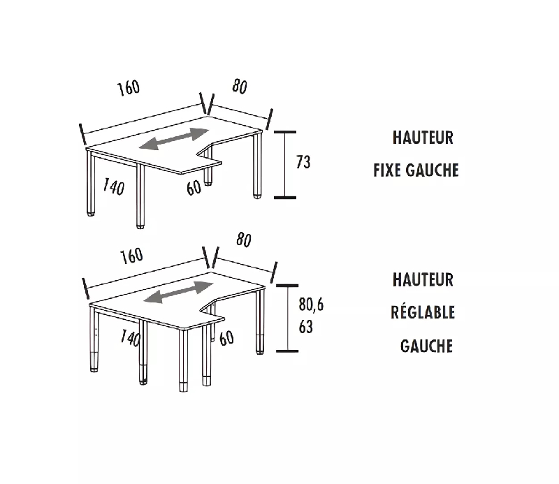 Bureau d'angle compact - hauteur fixe ou réglable - So Vera_6