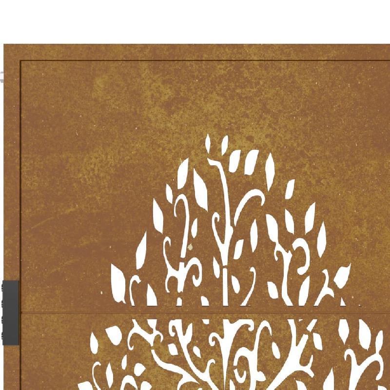 Vidaxl portail de jardin 105x130 cm acier corten conception de l'arbre 153162_6