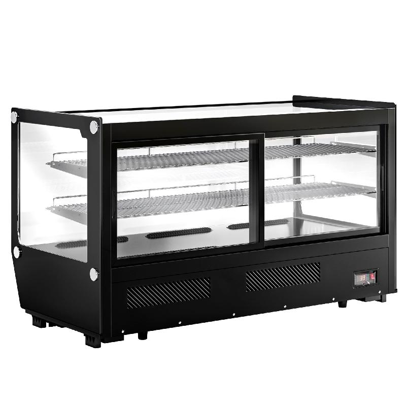 Vitrine réfrigérée à poser noire avec éclairage LED - 200 L - 3 niveaux_6